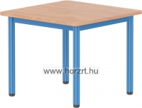 Emese bükk négyzet asztal- kék fém lábbal 58 cm