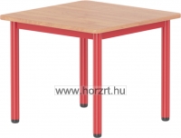 Emese bükk négyzet asztal- piros lábbal 58 cm