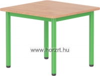 Emese bükk trapéz asztal- zöld fém lábbal 58 cm
