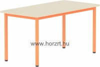 Emese bükk téglalap asztal - narancssárga fém lábbal 58 cm