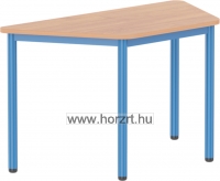 Emese bükk trapéz asztal - kék fém lábbal 58 cm