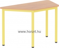 Emese bükk trapéz asztal- sárga fém lábbal 58 cm