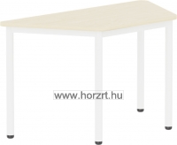 Emese juhar trapéz asztal - fehér fém lábbal 58 cm