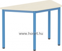 Emese juhar trapéz asztal - kék fém lábbal 58 cm