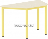 Emese juhar trapéz asztal - sárga fém lábbal 58 cm