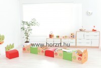 Óvodai téglalap asztal, állítható magasságú, 120x67x52-58 cm, lekerekített sarkokkal, élekkel - juhar