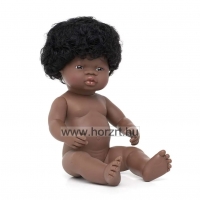 Afrikai baba - lány, kopasz, fürdethető, 32 cm 12 hó+