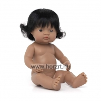 Latin-amerikai baba - fiú, hajas, fürdethető, 38 cm 12 hó+