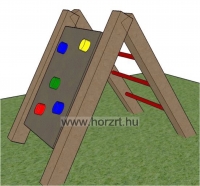 Háromszög mászóka - létrás kötélhálós -kültéri