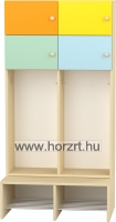 Színes öltözőszekrény - 3 ajtóval, polcos és akasztós 34x50x180 cm