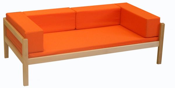 Lili kanapé - narancs szivaccsal - gyerekeknek