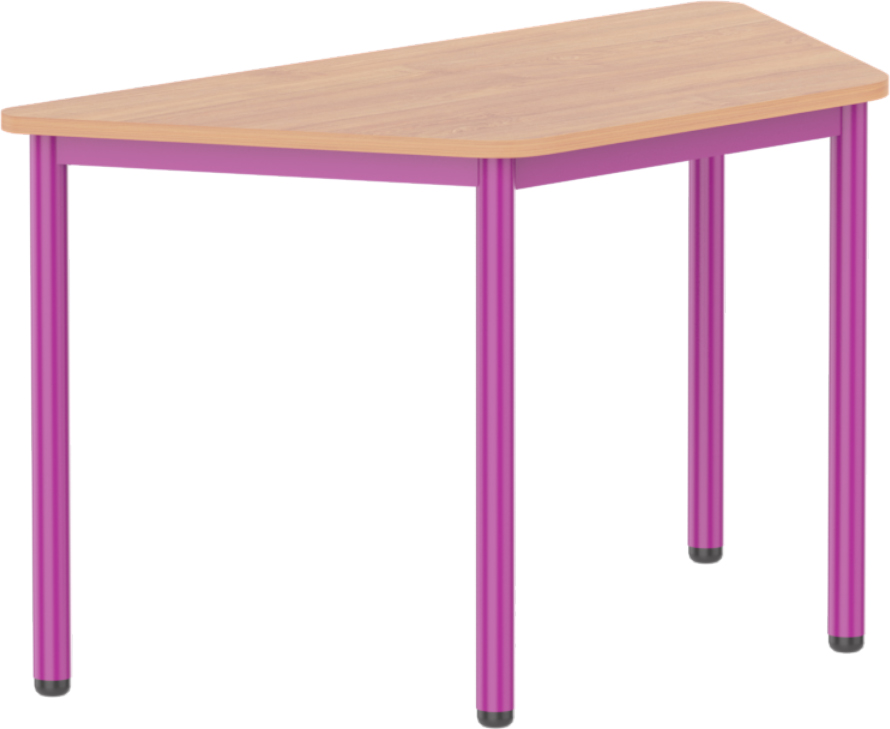 Emese bükk trapéz asztal - lila fém lábbal, 52 cm