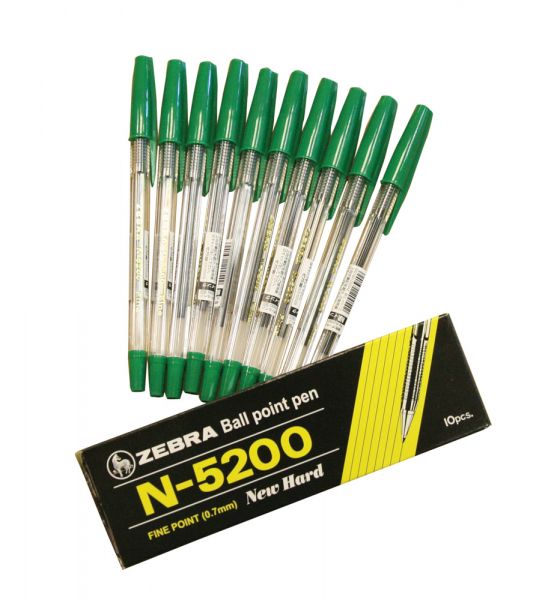 Golyóstoll, zöld, kupakos, 10 db-os