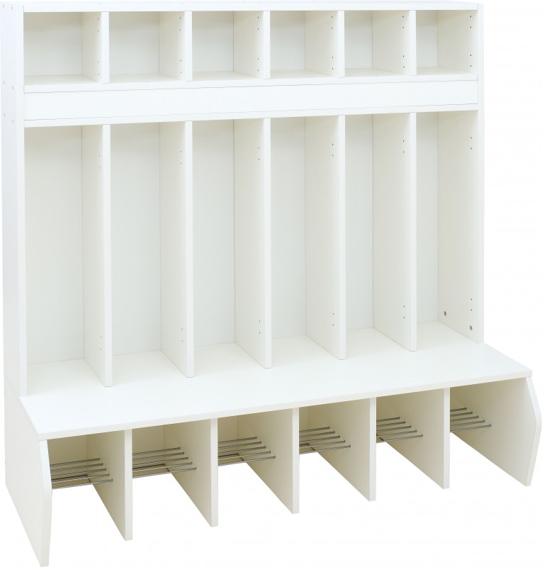 Bambi gyermeköltözőszekrény - 6 személyes - fehér díszítéssel