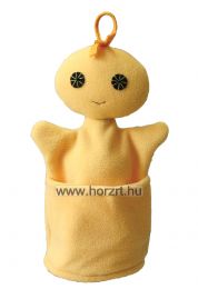 Szelektív baba, sárga - műanyag - kesztyűbáb felnőtt kézre