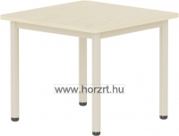 Emese juhar négyzet asztal- bézs fém lábbal, 52 cm