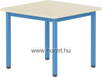 Emese juhar négyzet asztal- kék fém lábbal 52 cm