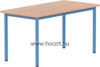 Emese bükk téglalap asztal - kék fém lábbal 52 cm