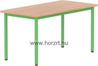 Emese bükk téglalap asztal - zöld fém lábbal 52 cm