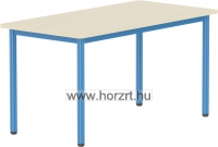 Emese juhar téglalap asztal - kék fém lábbal, 52 cm