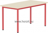 Emese juhar téglalap asztal - piros fém lábbal, 52 cm