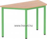 Emese bükk trapéz asztal- zöld fém lábbal 58 cm