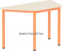 Emese juhar trapéz asztal-narancs  fém lábbal 58cm