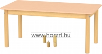 Óvodai téglalap asztal, állítható magasságú, 120x67x52-58 cm, lekerekített sarkokkal, élekkel ABS élzárással