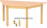 Óvodai trapéz asztal, állítható magasságú, 118x60x52-58 cm, lekerekített sarkokkal, élekkel ABS élzárással