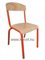 Piroska szék,natúr ülőlap -fehér csővázas 34cm ülésmagasság