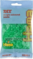 Hama vasalható gyöngy - 1000 db-os átlátszó zöld - Midi