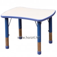 Óvodai Trapéz asztal-állítható magasságú 118x60 cm, lekerekített sarkokkal,élekkel ABS élzárással