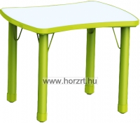 Asztal,íves négyszög,állítható magasságú,zöld