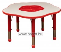 Happy Téglalap asztal, állítható magasságú - piros