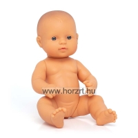 Európai baba - fiú, kopasz, fürdethető, 32 cm 10 hó+