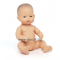 Ázsiai baba - fiú, kopasz, fürdethető, 32 cm 12 hó+