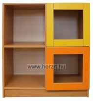 Térelválasztó piramis - 150x30x90 cm, juhar alap - kék élzárás