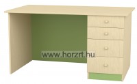 Íróasztal fiókokkal, 140x80x75 cm, juhar-zöld