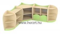 Ajtó -kicsi Komfort gyermeköltözőhöz, 23,9x25,6 cm - íves, zöld