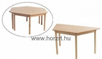Óvodai Trapéz asztal 118x60x52 cm, lekerekített sarkokkal, élekkel - juhar