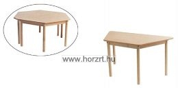 Óvodai Trapéz asztal 118x60x58 cm, lekerekített sarkokkal, élekkel - juhar