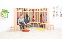 Szivárvány gyereköltözőszekrény - 3 személyes - alacsony - bölcsődei ülésmagasság