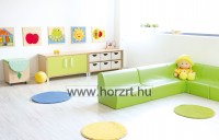 Szivacs kanapé zöld színben - 20 cm-es ülésmagassággal