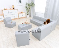 Szivacs kanapé szürke színben - 26 cm-es ülésmagassággal