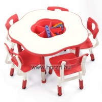 Happy Játszóasztal, állítható magasságú - piros