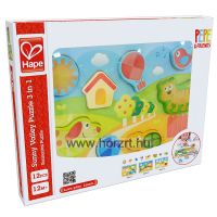 Hape Bébi puzzle, vidéki táj 3 az 1-ben - 12 hó+