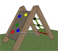 Háromszög mászóka - kötélhálós mászófalas, kültéri