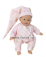 Csecsemő baba, rózsaszín rugdalózóban 26 cm 24 hó+