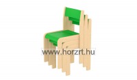 Lili szék, 34 cm magas, zöld támlával és ülőkével-rakásolható