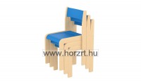 Lili szék, 30 cm magas, kék támlával és ülőkével-rakásolható
